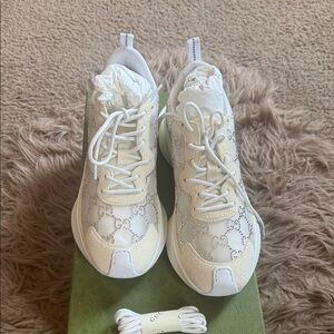 Gucci White Lace Sneakers